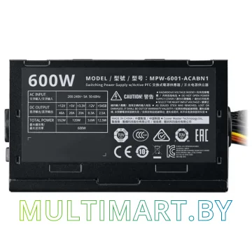 Блок питания Cooler Master Elite V3 230V 600W MPW-6001-ACABN1 картинка 6